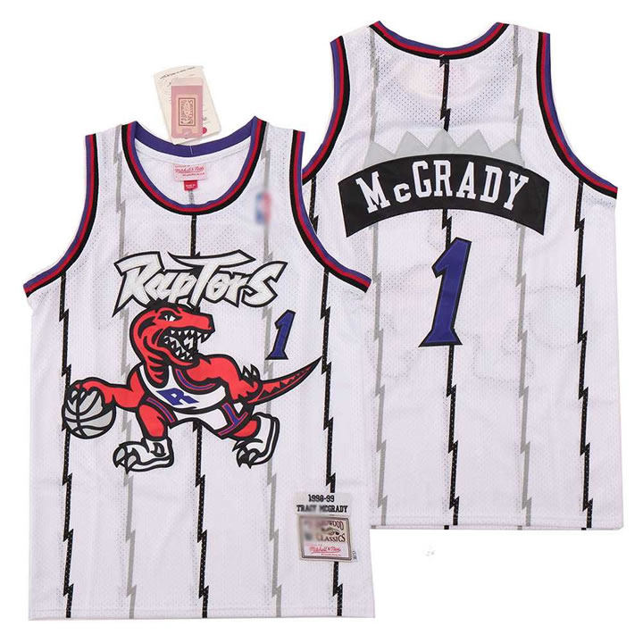 Raptors 1 Tracy McGrady White 1998 99 Hardwood Classics Jersey,We sell and wholesale Raptors 1 Tracy McGrady White 1998 99 Hardwood Classics Jersey on line form chian!